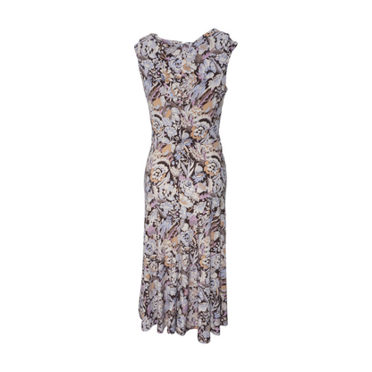 Brown Floral Midi Dress