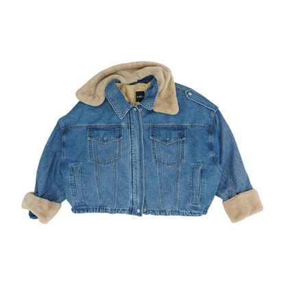 Blue Solid Denim Jacket