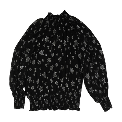 Black Graphic Blouse