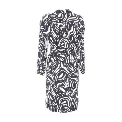 Black Abstract Midi Dress