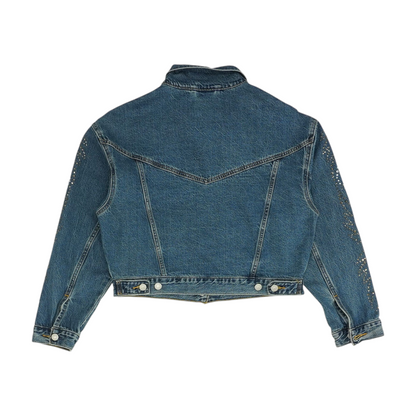 Blue Solid Denim Jacket