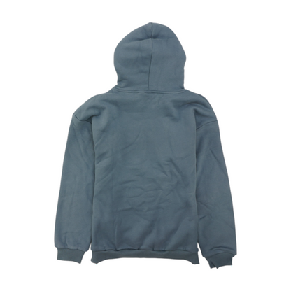 Blue Solid Hoodie Pullover