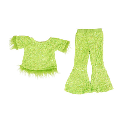 Green Knit Top and Pant Set