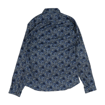 Blue Paisley Long Sleeve Button Down