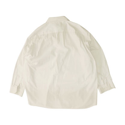White Solid Long Sleeve Button Down
