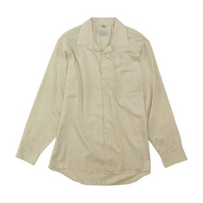 Tan Solid Long Sleeve Button Down