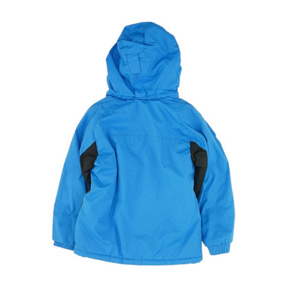 Blue Color Block Coat
