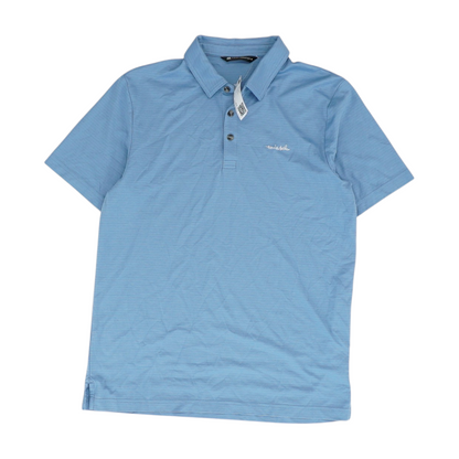Blue Striped Short Sleeve Polo