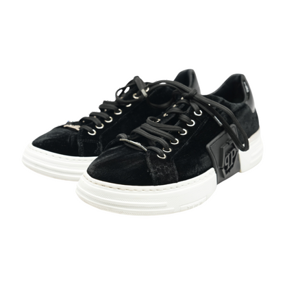 Lo-Top Hexagon Sneakers in Patent Leather and Velvet