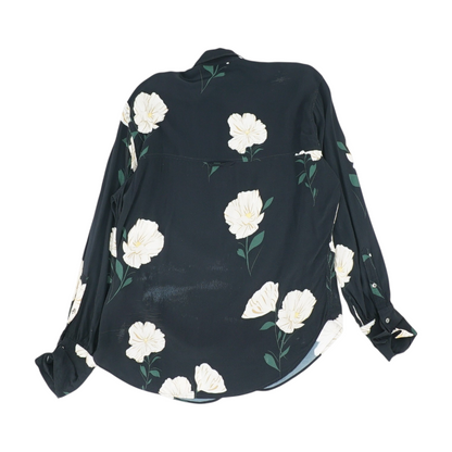 Black Floral Long Sleeve Button Down