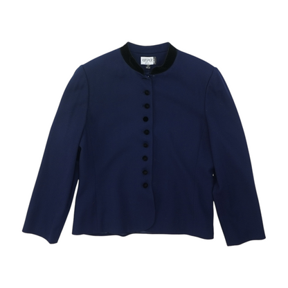 Vintage Blue Solid Blazer