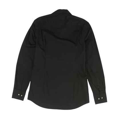 Black Solid Long Sleeve Button Down