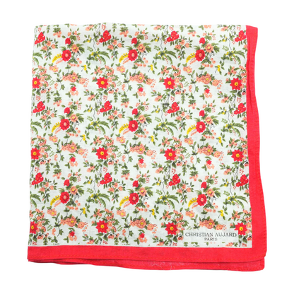 White Floral Handkerchief