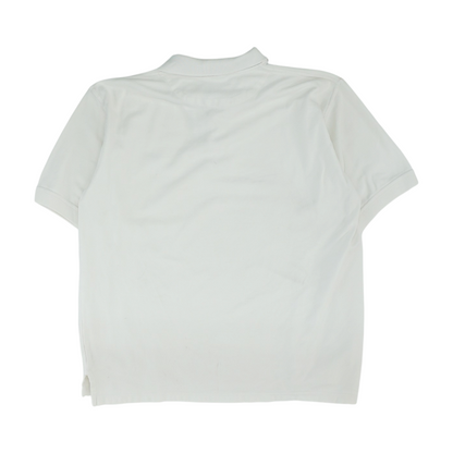 White Solid Short Sleeve Polo