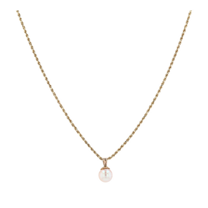 14K Yellow Gold Cultured Pearl Pendant Necklace