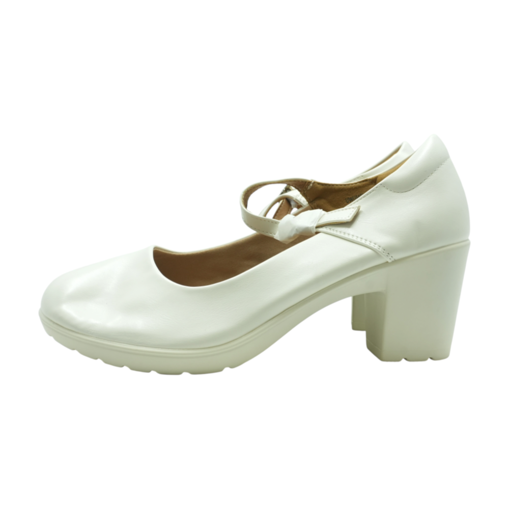 White Block Heels