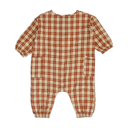 Rust Plaid Short Sleeve One-Piece