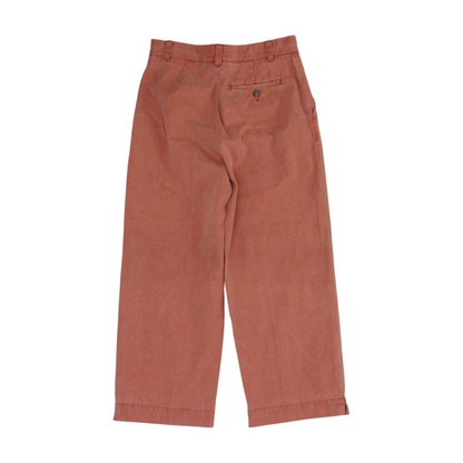 Red Solid Chino Capris