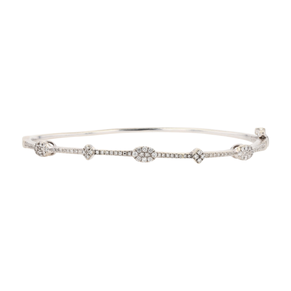 1/3 ctw 14K White Gold Diamond Bangle Bracelet