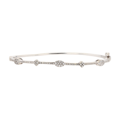 1/3 ctw 14K White Gold Diamond Bangle Bracelet