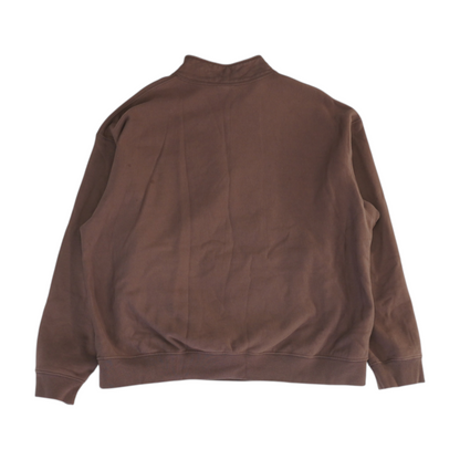 Brown Solid 1/4 Zip Pullover