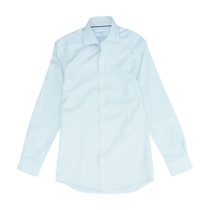 White Abstract Long Sleeve Button Down