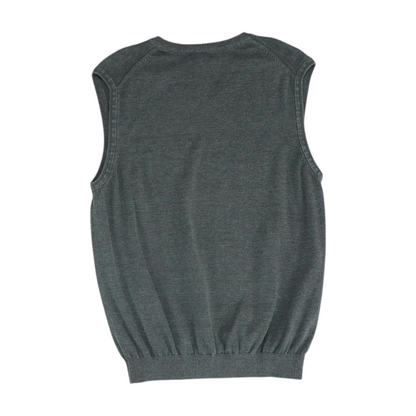 Gray Solid Vest Sweater