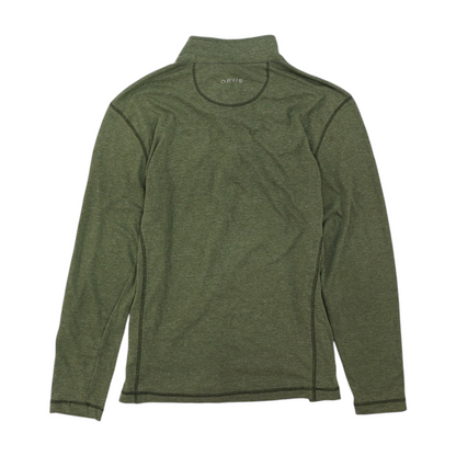 Green Solid 1/4 Zip Pullover