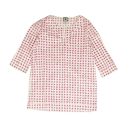 White Graphic 3/4 Sleeve Blouse