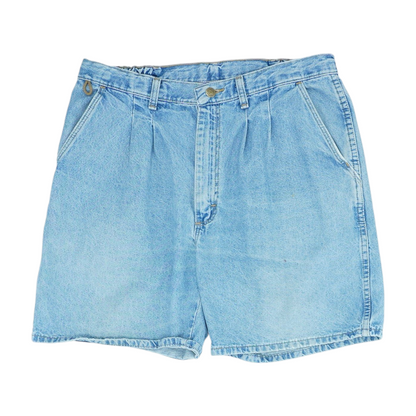 Blue Solid Denim Shorts