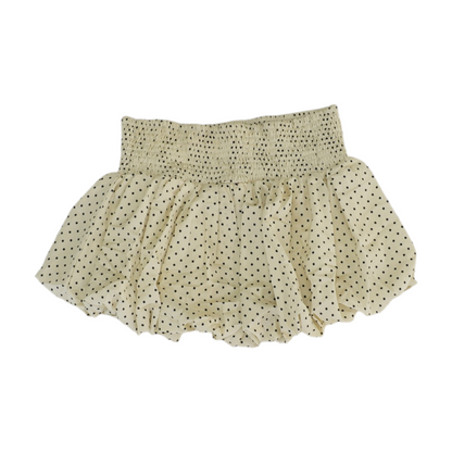 Beige Polka Dot Mini Skirt