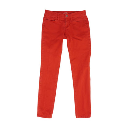 Red Solid Skinny Leg Jeans
