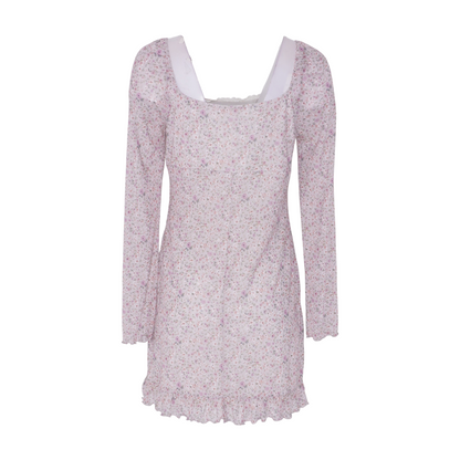 Gray Floral Mini Dress