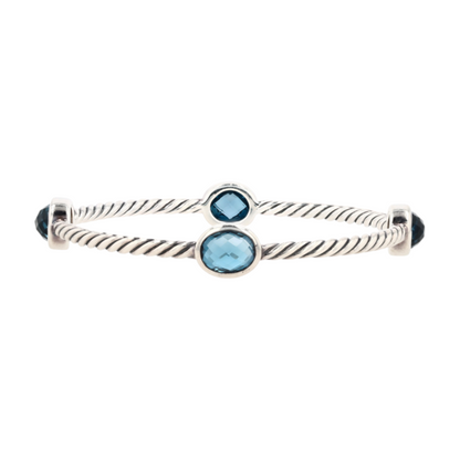 Sterling Silver Topaz Bangle Bracelet