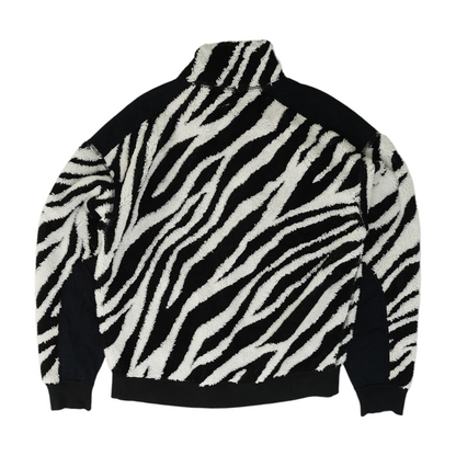 Black Animal Print 1/4 Zip Pullover