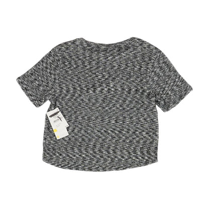 Black Graphic Short Sleeve Blouse