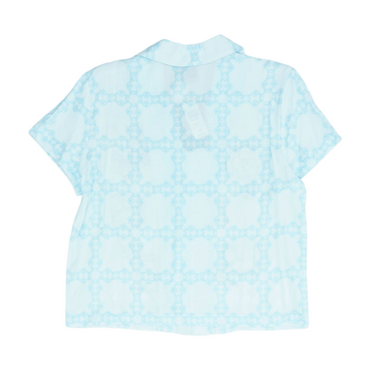 Blue Print Pajama Top
