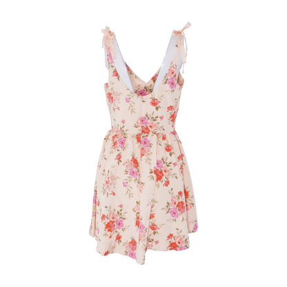 Peach Floral Mini Dress