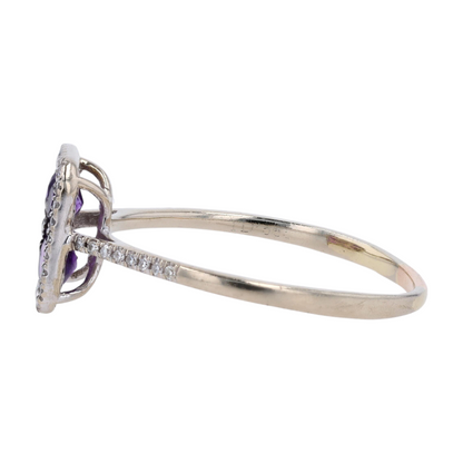 14K White Gold Amethyst Fashion Ring