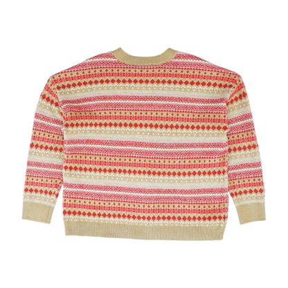 Tan Abstract Pullover Sweater