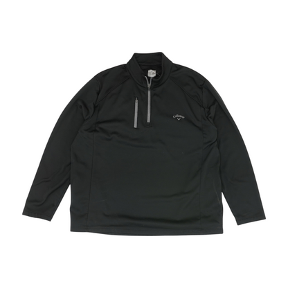Black Solid 1/4 Zip Pullover