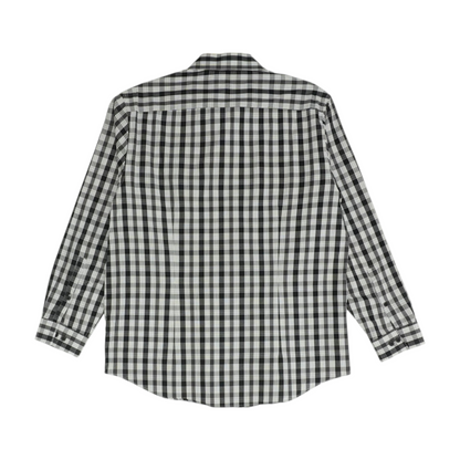 Black Plaid Long Sleeve Button Down