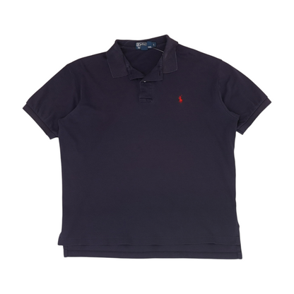 Navy Solid Short Sleeve Polo