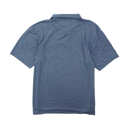 Blue Solid Short Sleeve Polo