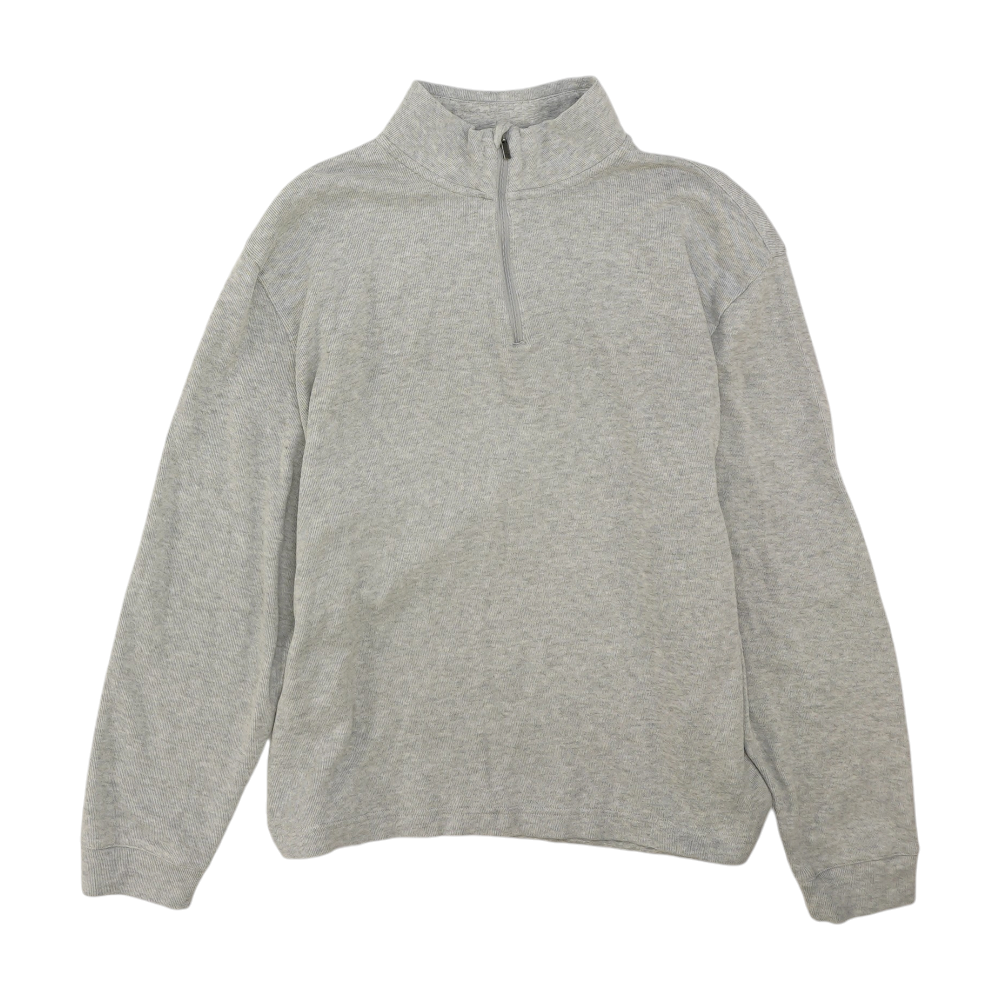 Gray Solid 1/4 Zip Pullover