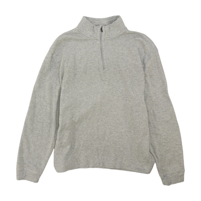Gray Solid 1/4 Zip Pullover