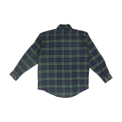 Green Plaid Flannel Button Down