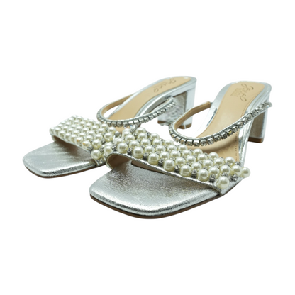 Silver Block Heels