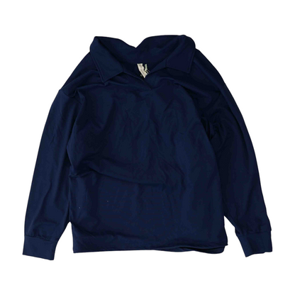 Navy Plus Size Solid Sweatshirt Pullover