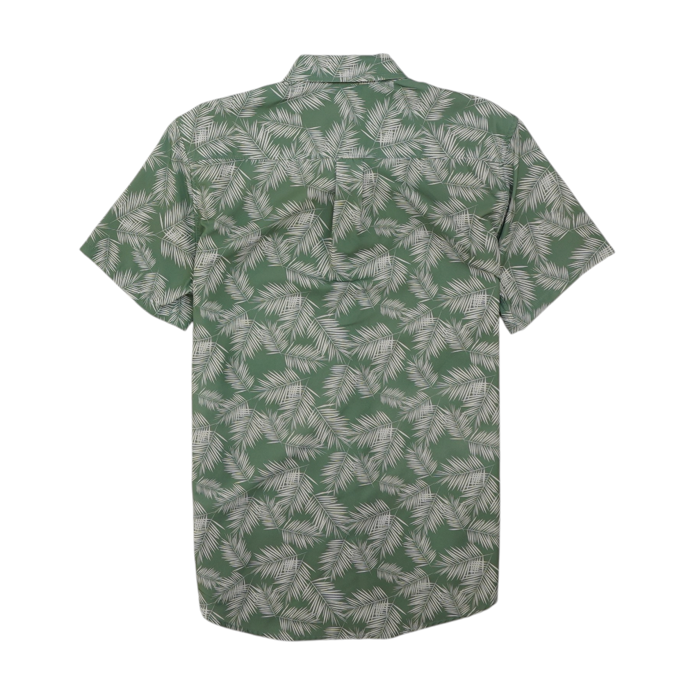 Green Tropical Short Sleeve Button Down